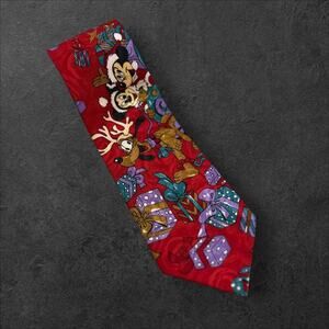 DISNEY Mickey Unlimited Christmas Men's Tie Festive Minnie Micky Pluto Polyester